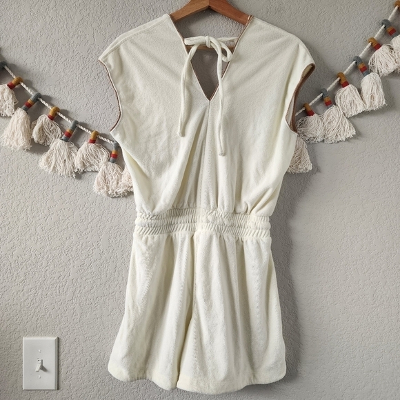 Summersalt The Towel Terry Yellow Tie Romper Coverup Beach Neutral Boho XS - Picture 4 of 12